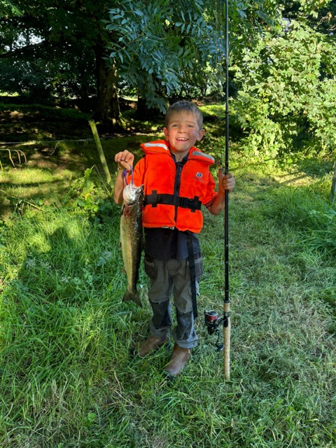 Conor Nyhan with his very first grilse